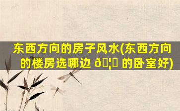 东西方向的房子风水(东西方向的楼房选哪边 🦊 的卧室好)
